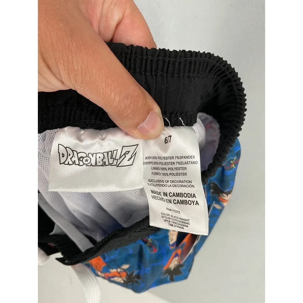 Dragon Ball Z Boys Swim Trunks Goku Graphic Blue Board Shorts Size 6/7